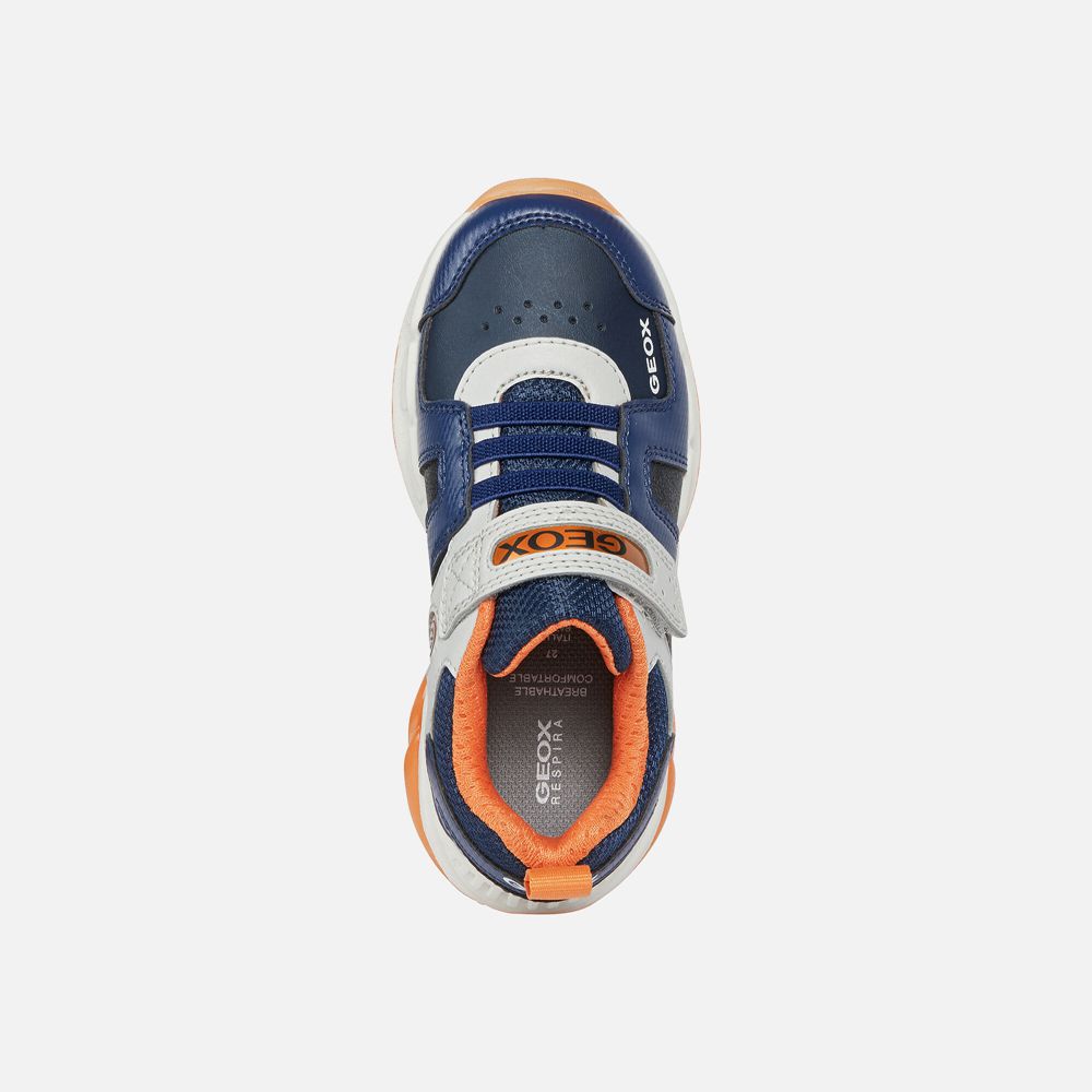 Tenis Geox Menino Azul Marinho/Laranja - Spaziale - XWSGI0749